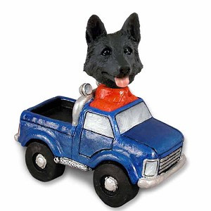 Black German Shepherd Pickup Doogie Collectible Dog Figurine
