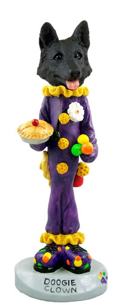 Black German Shepherd Clown Doogie Collectible Dog Figurine