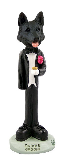 Black German Shepherd Groom Doogie Collectible Dog Figurine