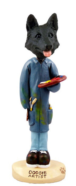 Black German Shepherd Artist Doogie Collectible Dog Figurine