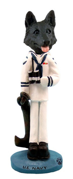 Black German Shepherd U S Navy Doogie Collectible Dog Figurine