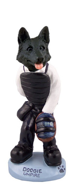 Black German Shepherd Umpire Doogie Collectible Dog Figurine