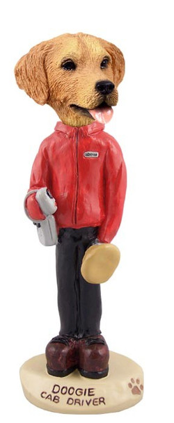 Golden Retriever Cab Driver Doogie Collectible Dog Figurine