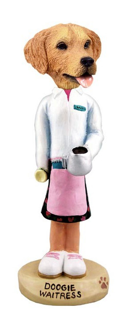 Golden Retriever Waitress Doogie Collectible Dog Figurine