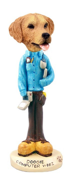 Golden Retriever Computer Whiz Doogie Collectible Dog Figurine