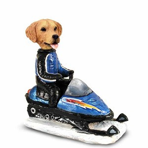 Golden Retriever Snowmobile Doogie Collectible Dog Figurine
