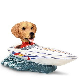 Golden Retriever Motorboat Doogie Collectible Dog Figurine