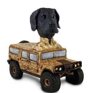 Black Great Dane Uncropped Ears Hummer Doogie Collectible Dog Figurine