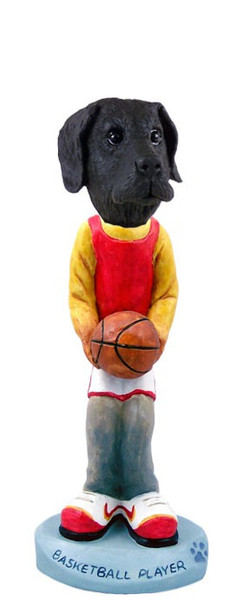 Black Great Dane Uncropped Ears Basketball Doogie Collectible Dog Figurine