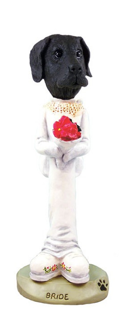 Black Great Dane Uncropped Ears Bride Doogie Collectible Dog Figurine