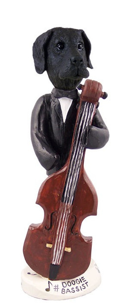 Black Great Dane Uncropped Ears Bassist Doogie Collectible Dog Figurine