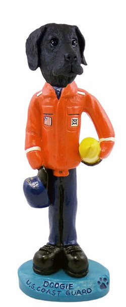 Black Great Dane Uncropped Ears U S Coast Guard Doogie Collectible Dog Figurine