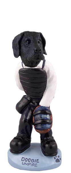 Black Great Dane Uncropped Ears Umpire Doogie Collectible Dog Figurine