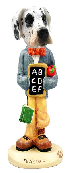 Great Dane (Harelquin Uncropped Ears) Teacher Doogie Collectible Dog Figurine