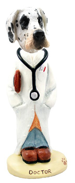 Great Dane (Harelquin Uncropped Ears) Doctor Doogie Collectible Dog Figurine