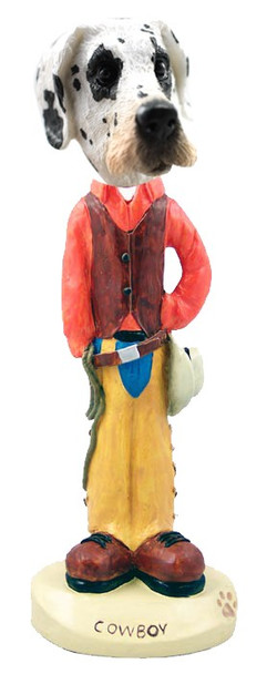 Great Dane (Harelquin Uncropped Ears) Cowboy Doogie Collectible Dog Figurine