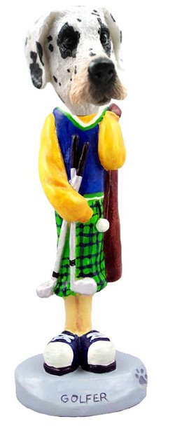 Great Dane (Harelquin Uncropped Ears) Golf Doogie Collectible Dog Figurine