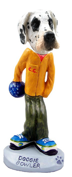 Great Dane (Harelquin Uncropped Ears) Bowler Doogie Collectible Dog Figurine