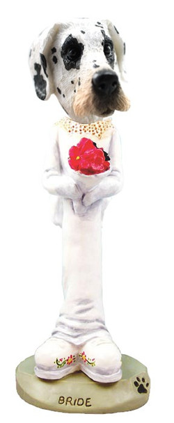 Great Dane (Harelquin Uncropped Ears) Bride Doogie Collectible Dog Figurine