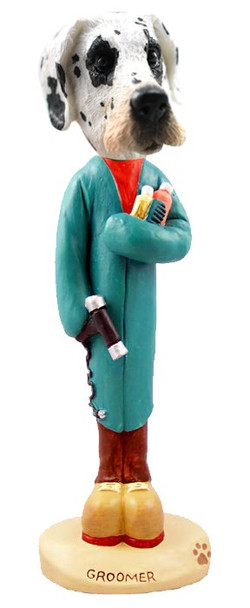 Great Dane (Harelquin Uncropped Ears) Groomer Doogie Collectible Dog Figurine