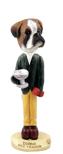 Boxer (Uncropped Ears) Trainer Doogie Collectible Dog Figurine
