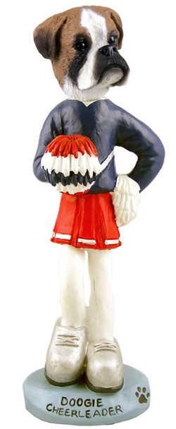 Boxer (Uncropped Ears) Cheerleader Doogie Collectible Dog Figurine