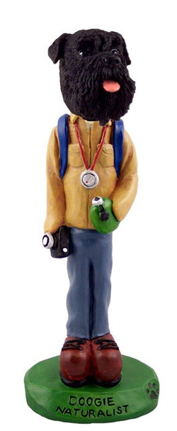 Black Schnauzer Uncropped Ears Naturalist Doogie Collectible Dog Figurine