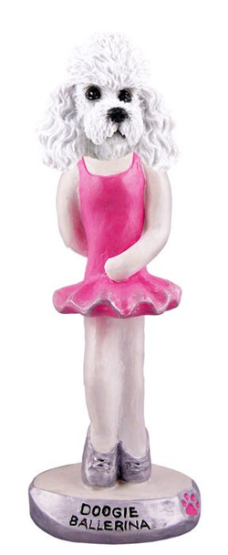 White Poodle with Sport Cut Ballerina Doogie Collectible Dog Figurine