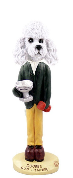 White Poodle with Sport Cut Trainer Doogie Collectible Dog Figurine