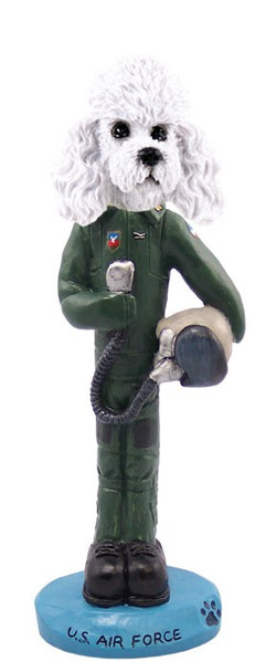 White Poodle with Sport Cut U S Air Force Doogie Collectible Dog Figurine
