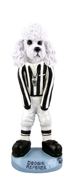 White Poodle with Sport Cut Referee Doogie Collectible Dog Figurine