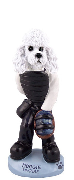 White Poodle with Sport Cut Umpire Doogie Collectible Dog Figurine