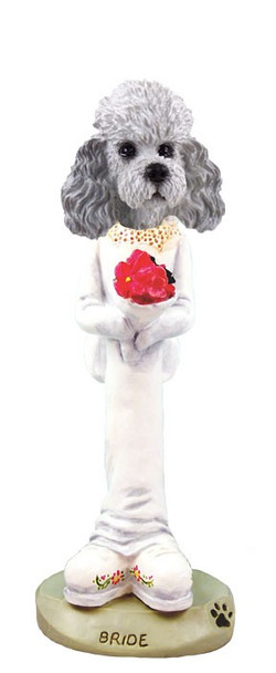 Gray Poodle with Sport Cut Bride Doogie Collectible Dog Figurine