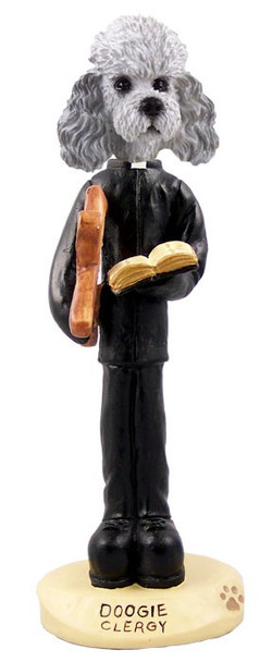 Gray Poodle with Sport Cut Clergy Doogie Collectible Dog Figurine