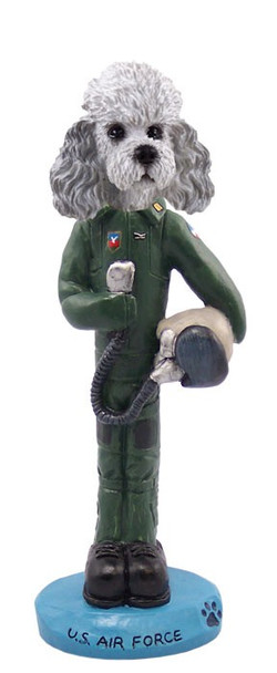 Gray Poodle with Sport Cut U S Air Force Doogie Collectible Dog Figurine