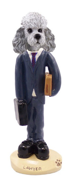 Gray Poodle with Sport Cut Lawyer Doogie Collectible Dog Figurine