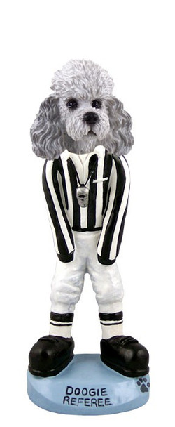 Gray Poodle with Sport Cut Referee Doogie Collectible Dog Figurine