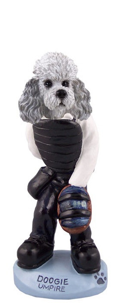Gray Poodle with Sport Cut Umpire Doogie Collectible Dog Figurine