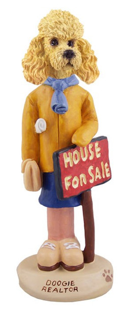 Apricot Poodle Female Realtor Doogie Collectible Dog Figurine