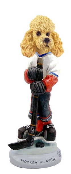 Apricot Poodle Hockey Player Doogie Collectible Dog Figurine
