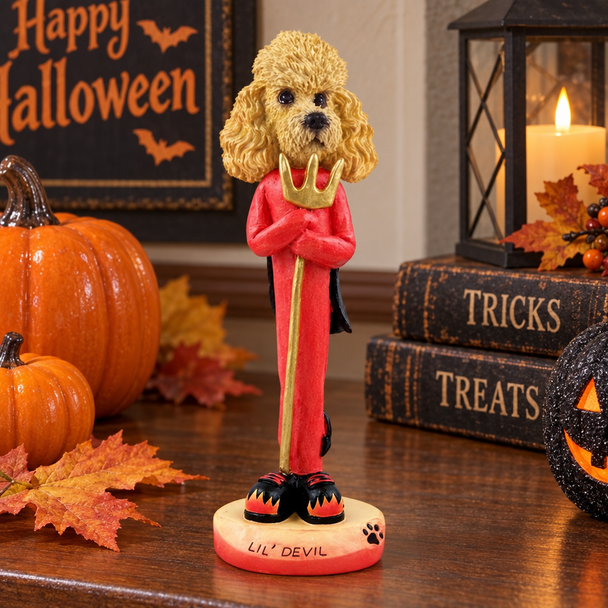 Apricot Poodle Lil Devil Doogie Collectible Dog Figurine
