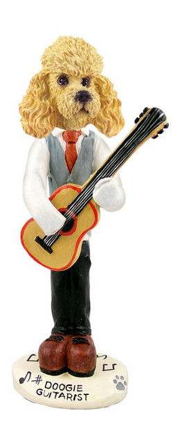 Apricot Poodle Guitarist Doogie Collectible Dog Figurine