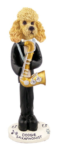 Apricot Poodle Saxophonist Doogie Collectible Dog Figurine