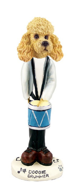 Apricot Poodle Drummer Doogie Collectible Dog Figurine