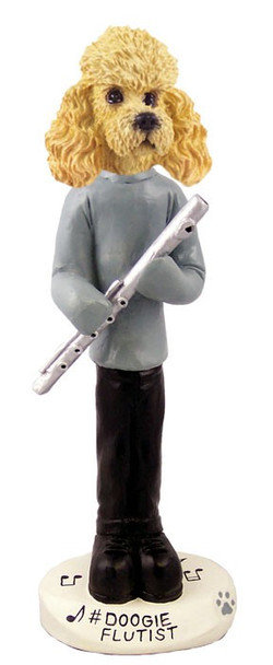 Apricot Poodle Flutist Doogie Collectible Dog Figurine