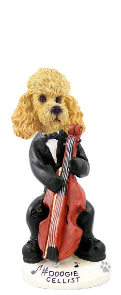 Apricot Poodle Cellist Doogie Collectible Dog Figurine