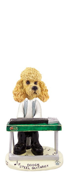Apricot Poodle Steel Guitarist Doogie Collectible Dog Figurine