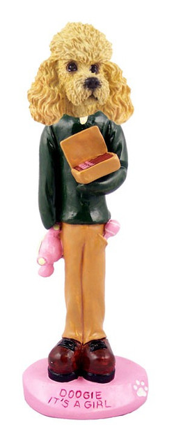 Apricot Poodle It's a Girl Doogie Collectible Dog Figurine