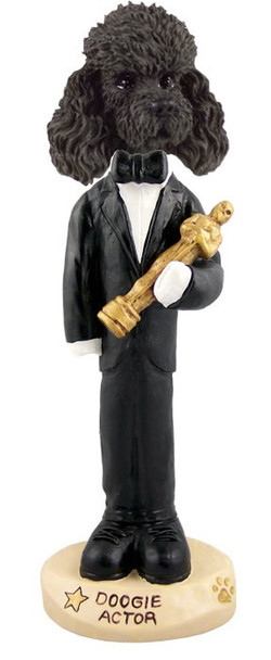 Black Poodle with Sport Cut Actor Doogie Collectible Dog Figurine
