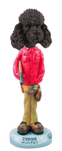 Black Poodle with Sport Cut Hunter Doogie Collectible Dog Figurine